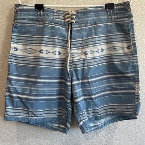 Faherty Board Shorts Swim Surf Tribal Blue Size 32